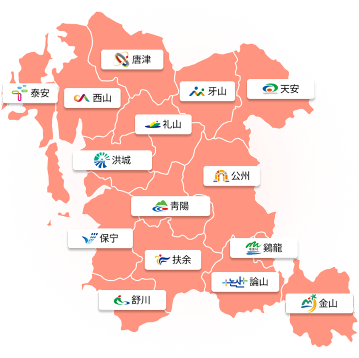 忠清南道 マップ